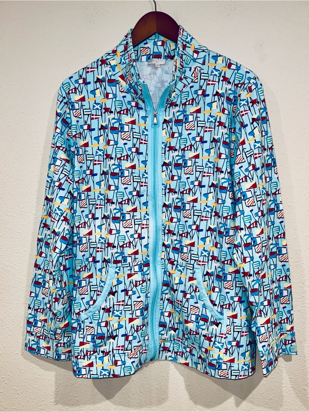 Talbots Nautical Flag Full-Zip light novelty Jacket women’s plus size 2X